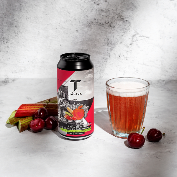 Apple cider with cherry and rhubarb
